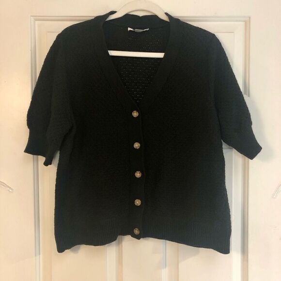Christopher & Banks Women’s Knitted Black Cardigan Size Large - Picture 1 of 9